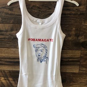 Obamagate women’s large white tank top